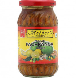 Mother's Recipe Punjabi Pachranga Pickle  Glass Jar  400 grams